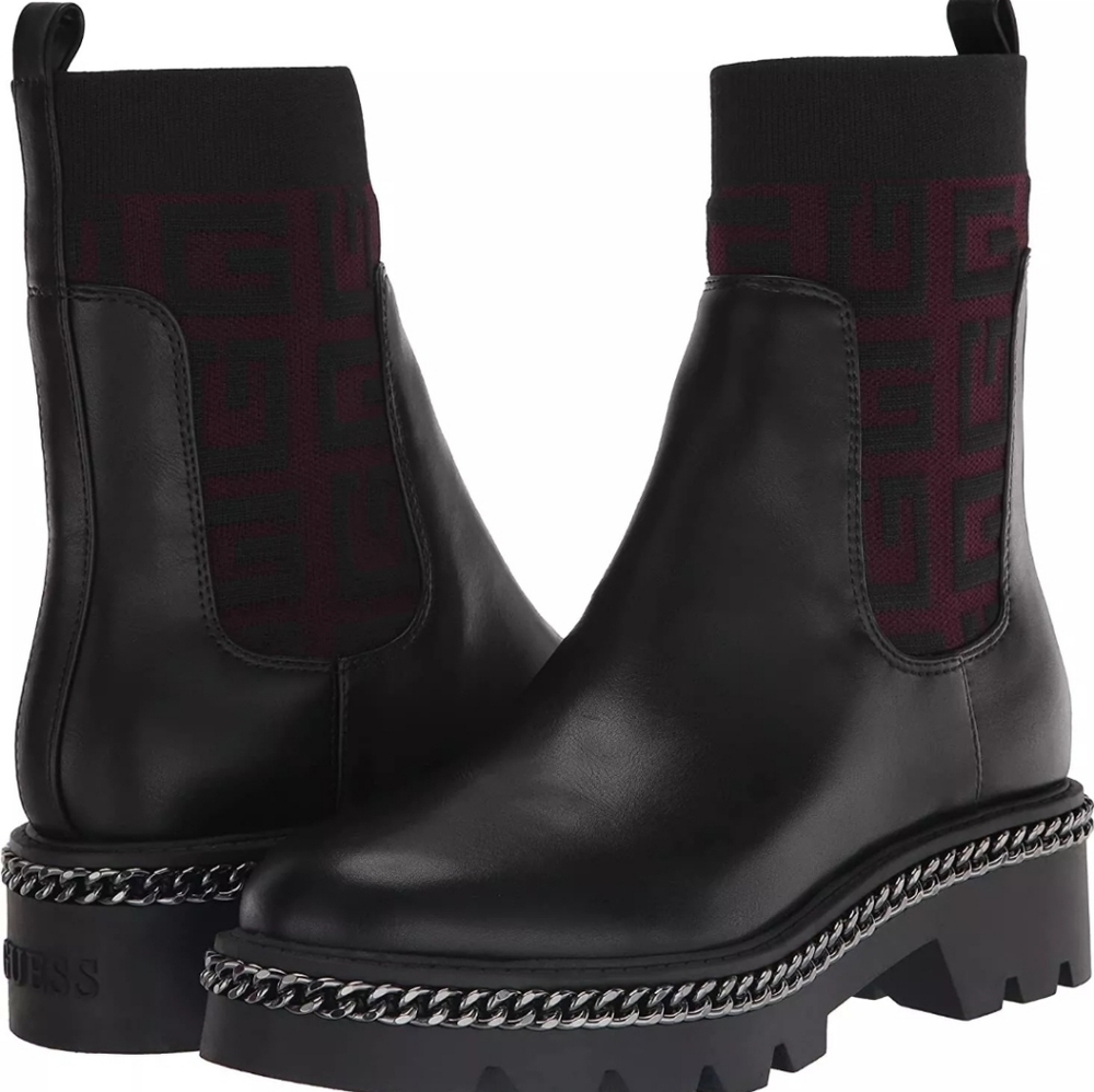 Guess Womens Vardy Black Ankle Boots Boots Size 6 1/2 M